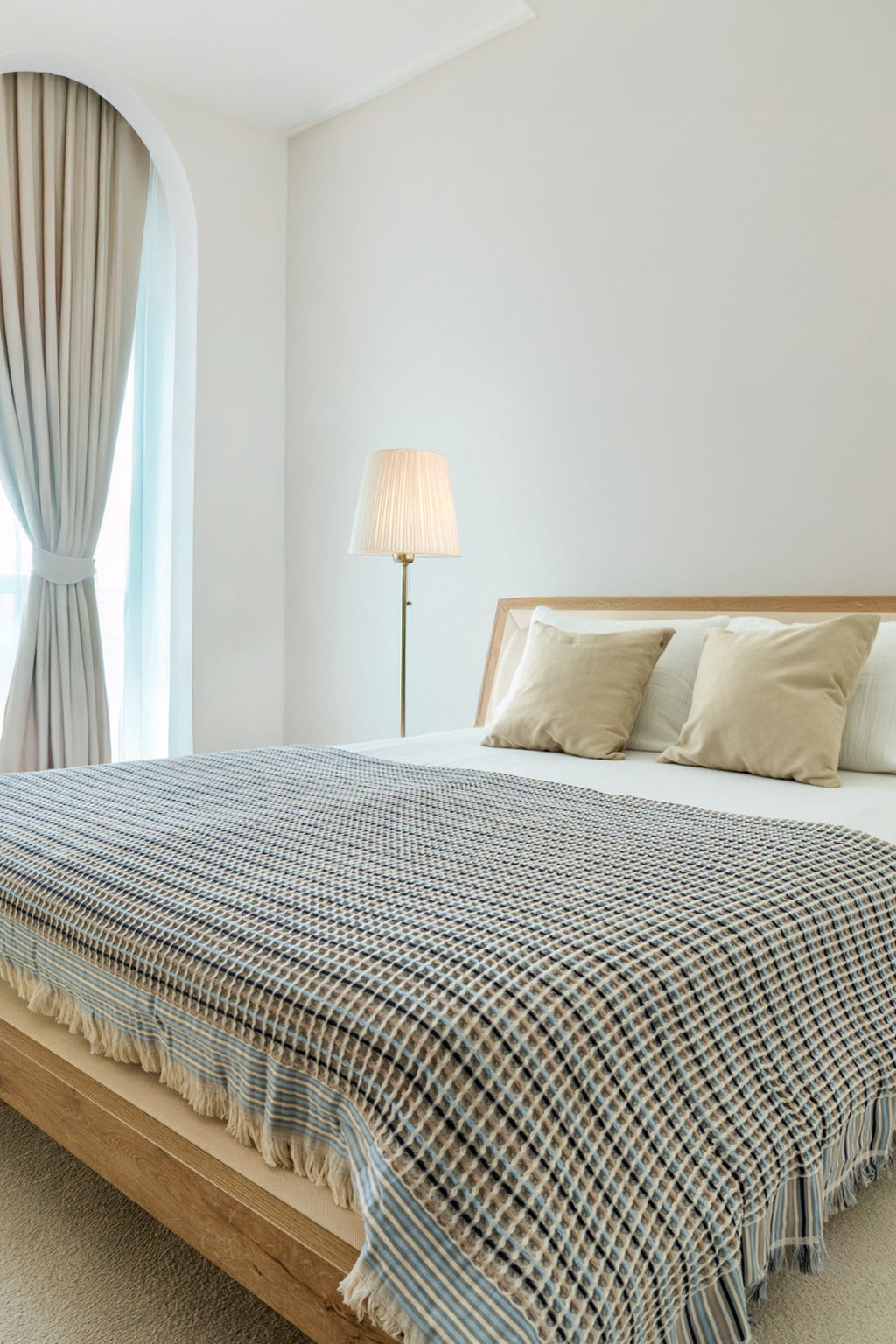 PASTEL STRIPE WAFFLE BEDSPREAD