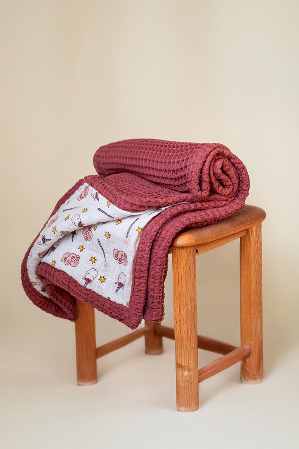 UNICORN WAFFLE-MUSLIN BABY BLANKET