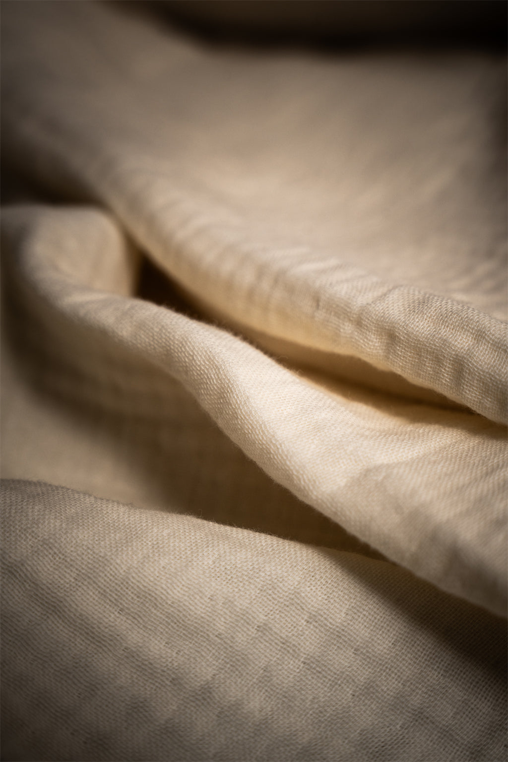 CREAM CRINKLE BED COVER SET