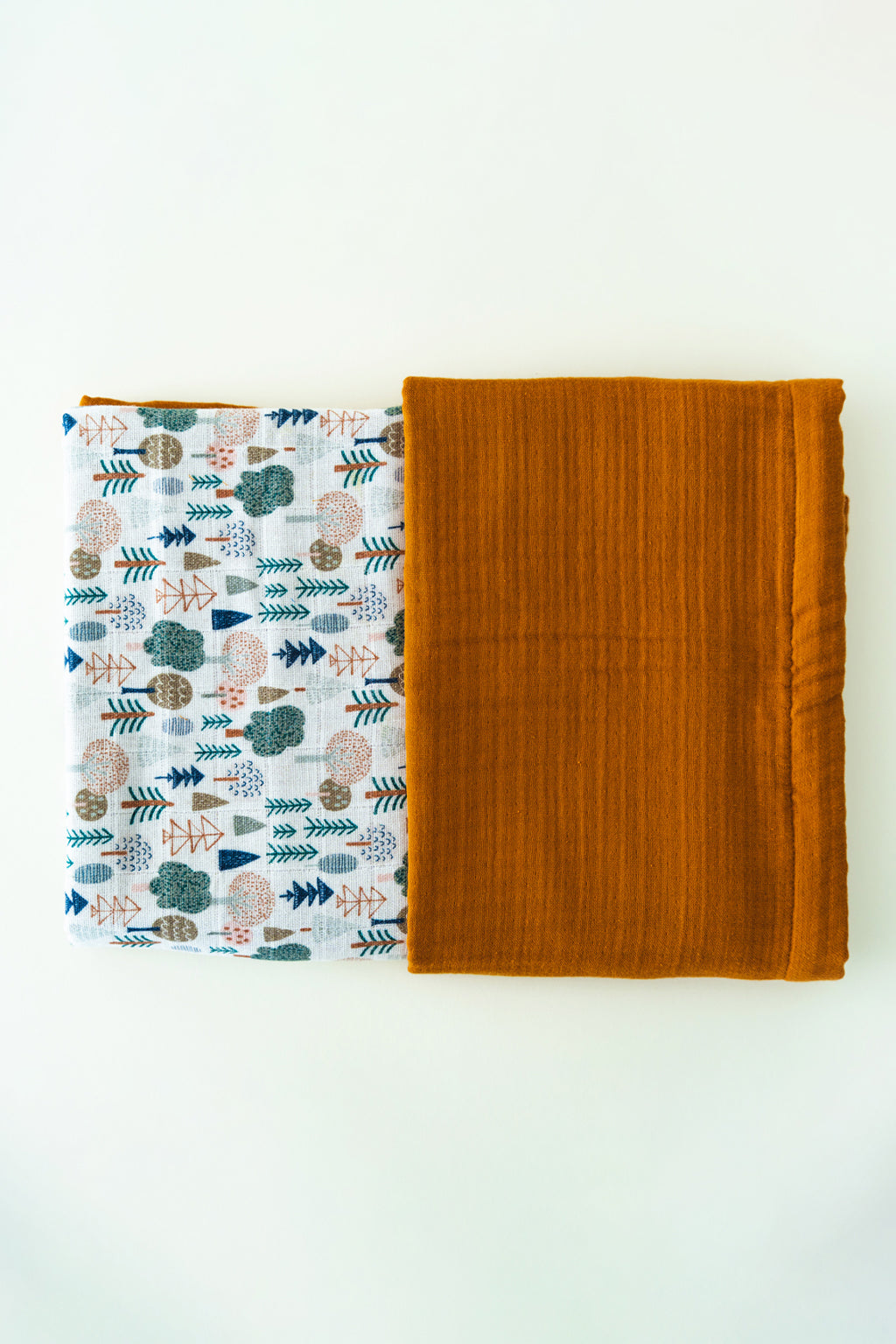 PINE TREE CRINKLE-MUSLIN BABY BLANKET