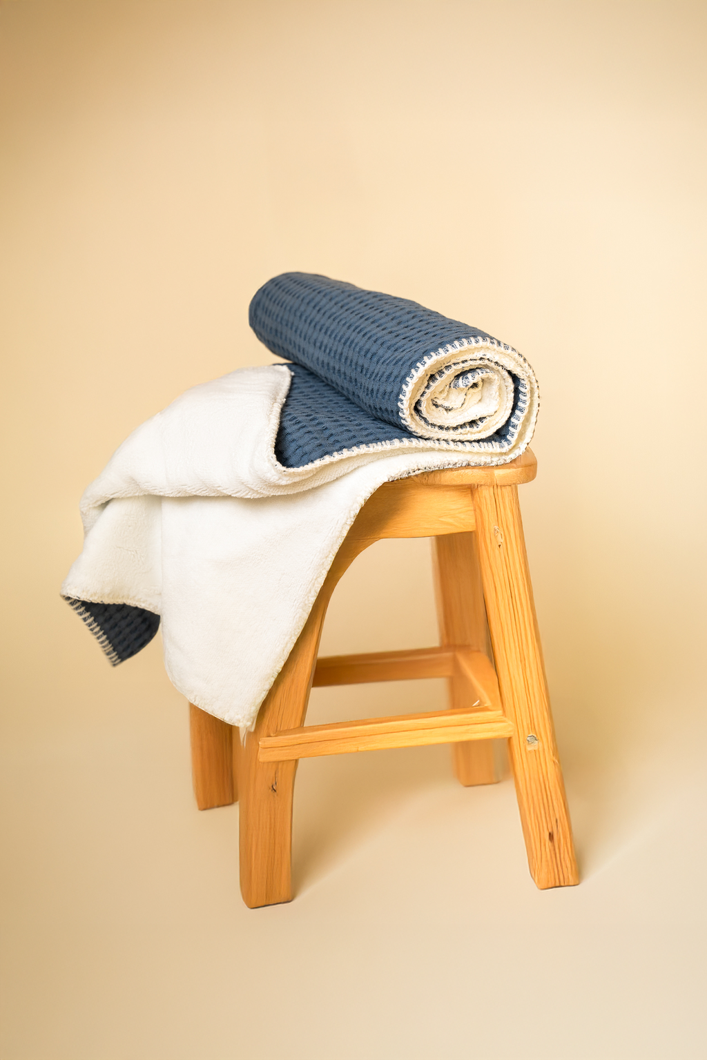 DEEP SEA WAFFLE-MUSLIN BABY BLANKET