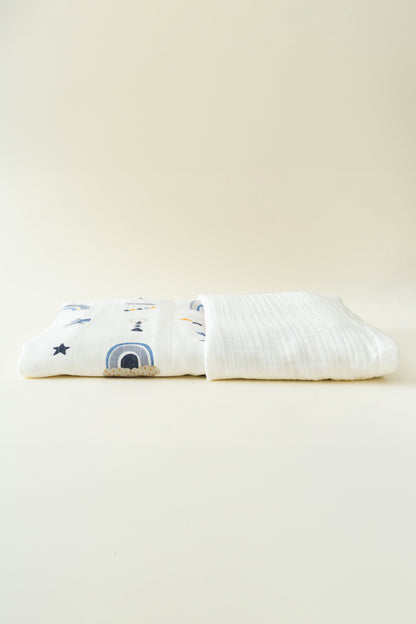 CLOUD CRINKLE-MUSLIN BABY BLANKET