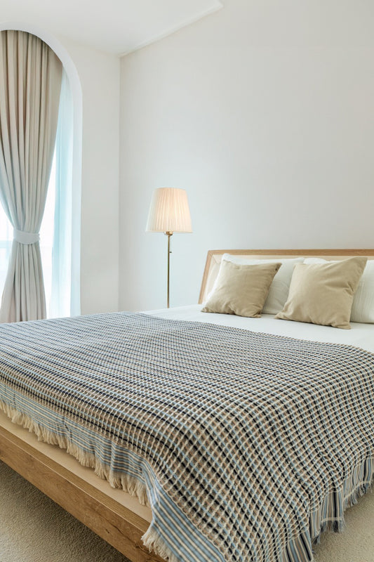 PASTEL STRIPE WAFFLE BED COVER