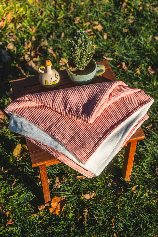 ROSY WAFFLE BABY BLANKET