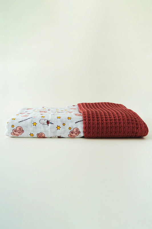 UNICORN WAFFLE-MUSLIN BABY BLANKET