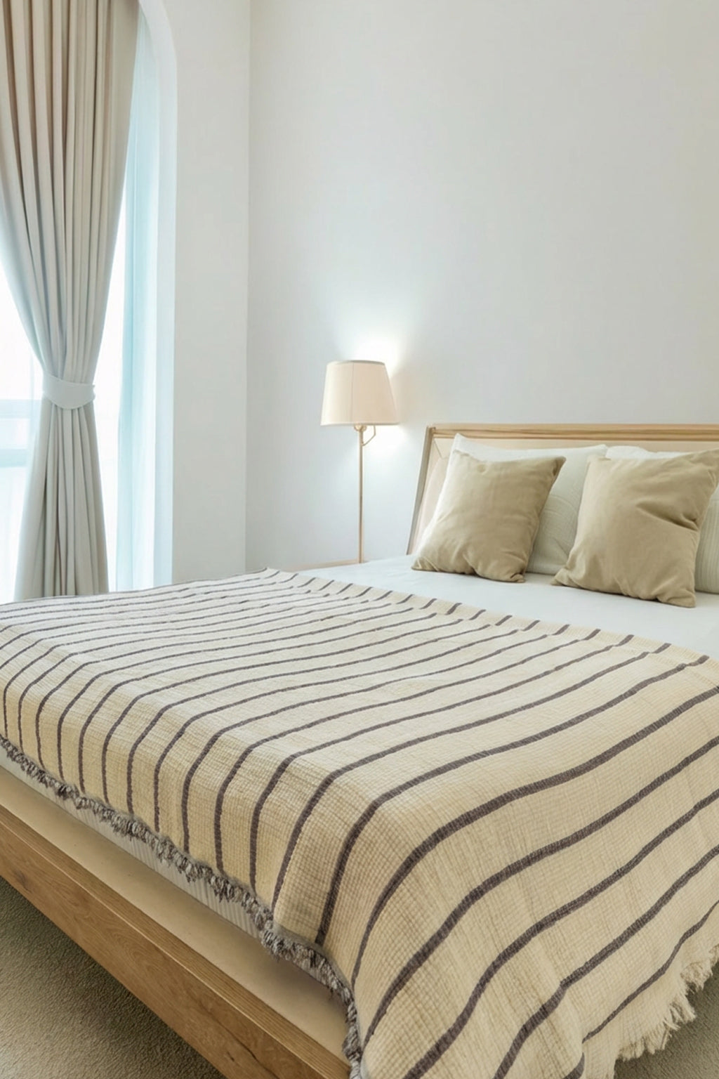 DUO BROWN CRINKLE BED COVER