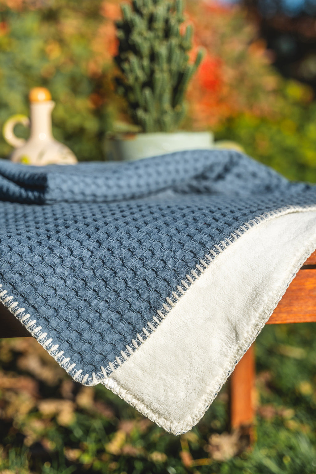 DEEP SEA WAFFLE-MUSLIN BABY BLANKET