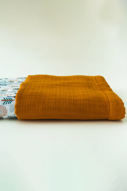 PINE TREE CRINKLE-MUSLIN BABY BLANKET