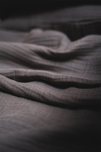 ANTHRACITE CRINKLE BED COVER SET