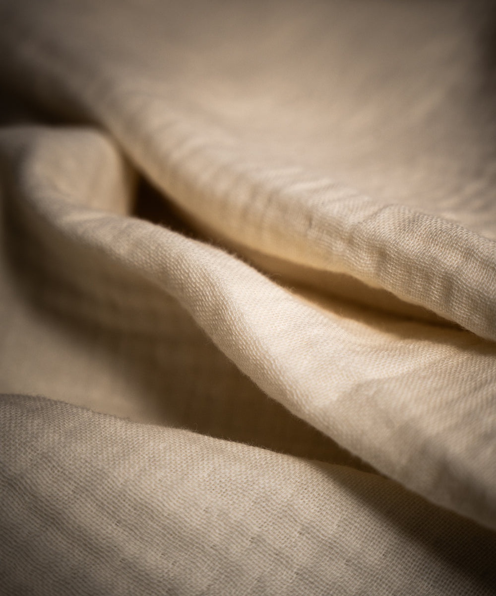 CREAM CRINKLE BED COVER SET