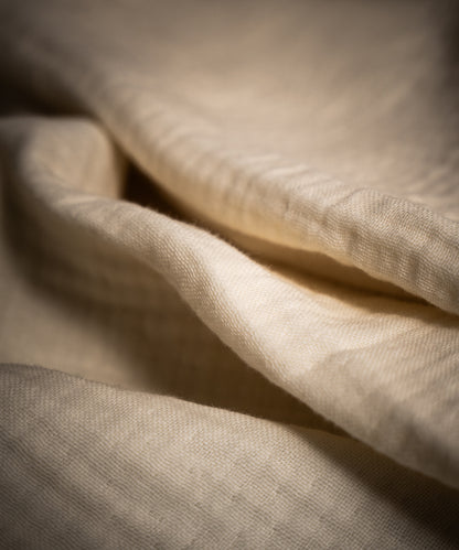 CREAM CRINKLE BED COVER SET