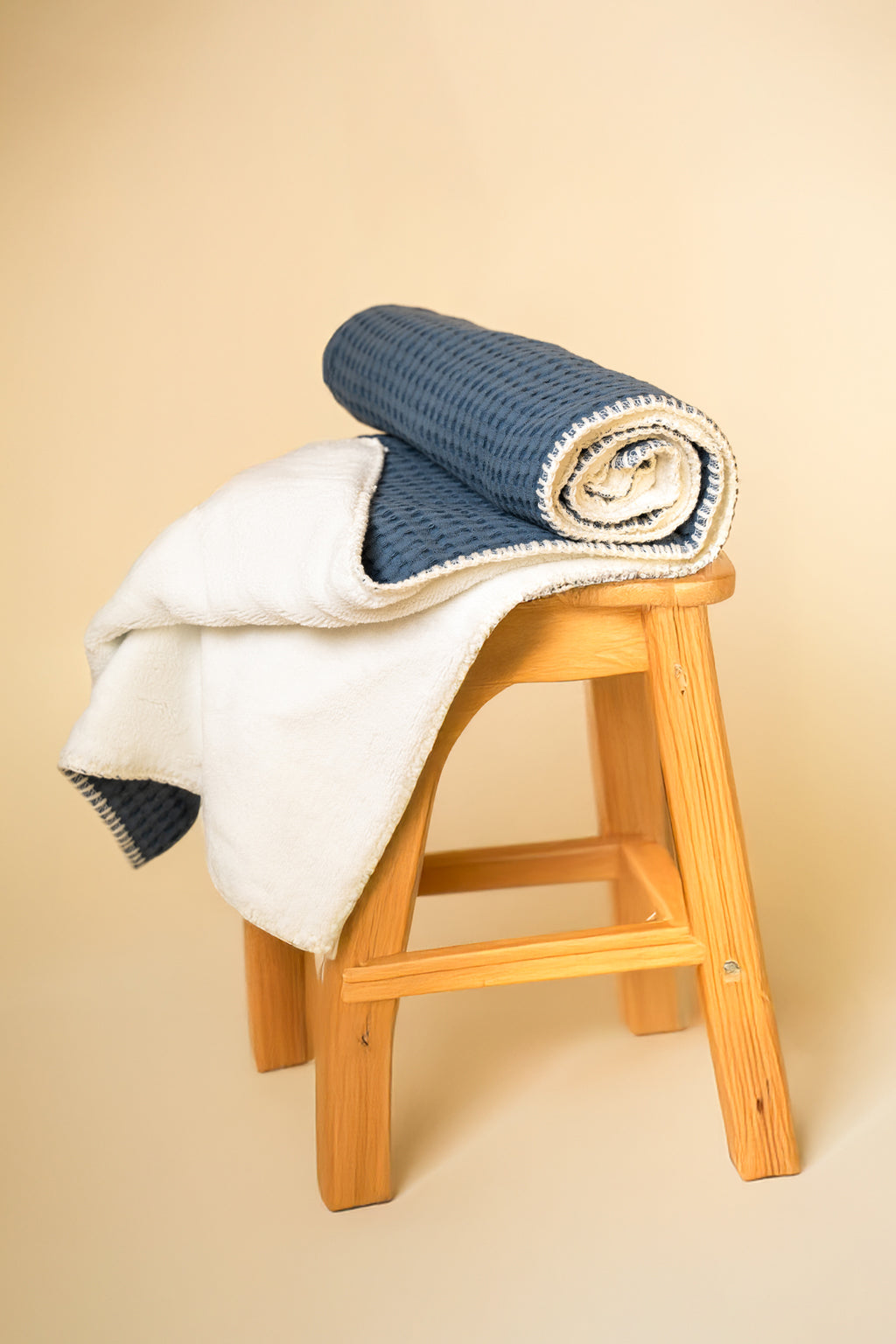 DEEP SEA WAFFLE-MUSLIN BABY BLANKET