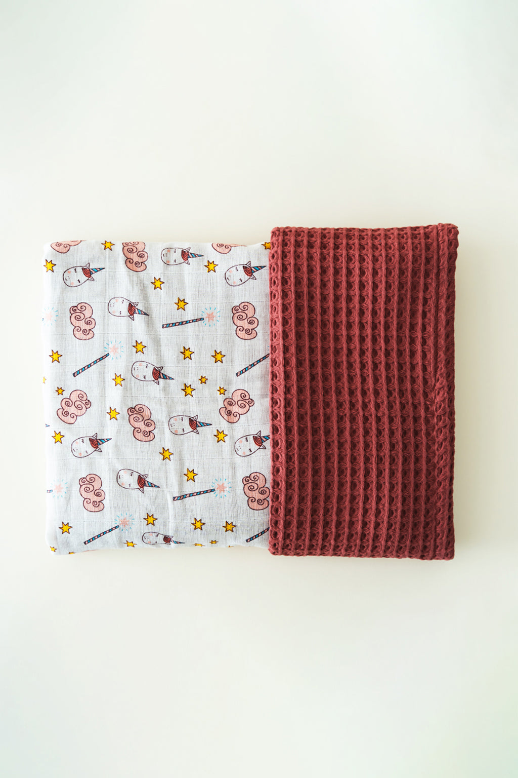 UNICORN WAFFLE-MUSLIN BABY BLANKET