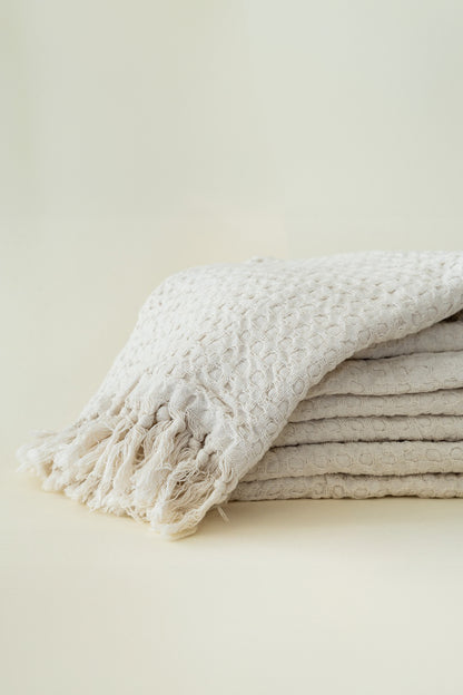 CREAM TEXTURED BEDSPREAD