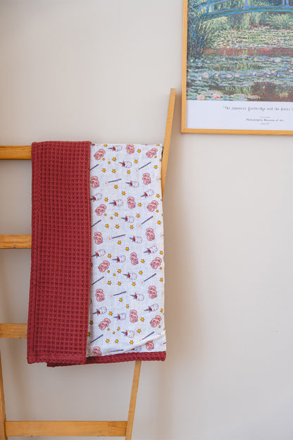 UNICORN WAFFLE-MUSLIN BABY BLANKET