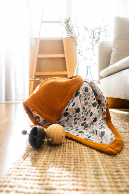 PINE TREE CRINKLE-MUSLIN BABY BLANKET