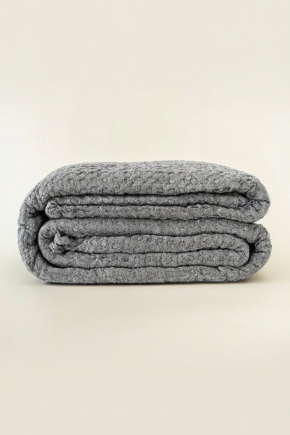 GREY TEXTURED BEDSPREAD